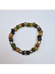 Bracelet élastique verre africain rondelles en pierre de lune LC2425 Catherine Michiels Boutique Strasbourg jewelery 