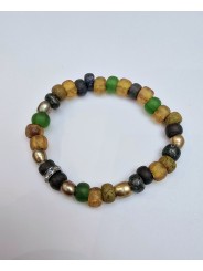 Bracelet élastique verre africain rondelles en pierre de lune LC2425 Catherine Michiels Boutique Strasbourg jewelery 