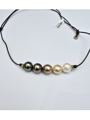 Collier Perlita 5 Perles Ombre avec rondelles de bronze TFW2461 Catherine Michiels Boutique Strasbourg jewelery