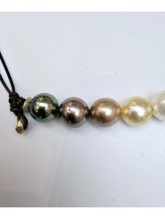 Collier Perlita 5 Perles Ombre avec rondelles de bronze TFW2461 Catherine Michiels Boutique Strasbourg jewelery
