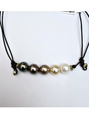 Collier Perlita 5 Perles Ombre avec rondelles de bronze TFW2461 Catherine Michiels Boutique Strasbourg jewelery