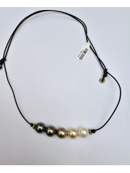 Collier Perlita 5 Perles Ombre avec rondelles de bronze TFW2461 Catherine Michiels Boutique Strasbourg jewelery