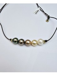 Collier Perlita 5 Perles Ombre avec rondelles de bronze TFW2461 Catherine Michiels Boutique Strasbourg jewelery