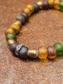 Bracelet élastique verre africain rondelles en pierre de lune LC2425 Catherine Michiels Boutique Strasbourg jewelery 