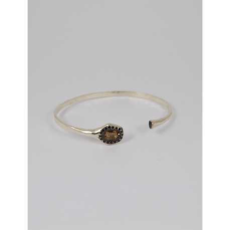Bracelet argent Diamants noirs Quartz fumé BR TOKO 2 DIA BLK SQTZ T BLK Q Rosa Maria Jewerlly