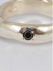 Bague argent 1 Diamant noir JUDD H DIX BLK Rosa Maria Jewellery boutique Strasbourg concept store bijoux online ring