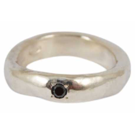 Bague argent 1 Diamant noir JUDD H DIX BLK Rosa Maria Jewellery boutique Strasbourg concept store bijoux online ring