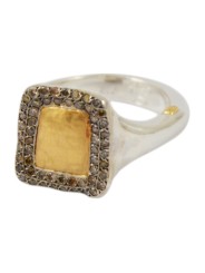 Bague argent or jaune Diamants cognac 53p ROMY VP S ST GY DIA CO (12K) Rosa Maria Jewellery boutique Strasbourg bijoux