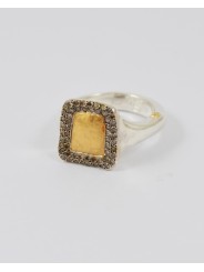 Bague argent or jaune Diamants cognac 53p ROMY VP S ST GY DIA CO (12K) Rosa Maria Jewellery boutique Strasbourg bijoux