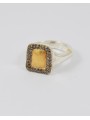 Bague argent or jaune Diamants cognac 53p ROMY VP S ST GY DIA CO (12K) Rosa Maria Jewellery boutique Strasbourg bijoux