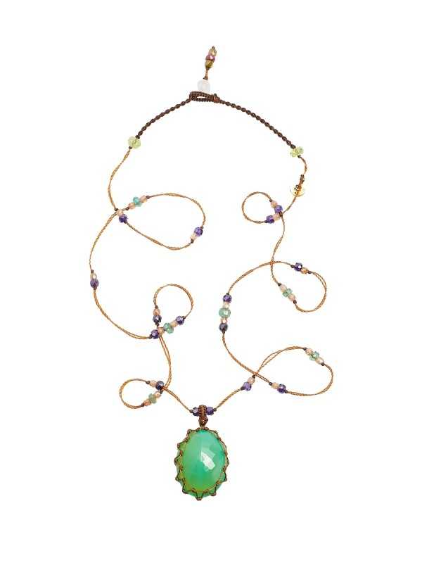 Collier Tibétain Stib Chrysoprase Sharing