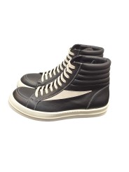 Baskets montantes Noir Blanc cuir High Vintage Sneaks Rick Owens Homme RU01E 5896 LCOLVS 911 Boutique Strasbourg shoes