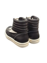 Baskets montantes Noir Blanc cuir High Vintage Sneaks Rick Owens Homme RU01E 5896 LCOLVS 911 Boutique Strasbourg shoes