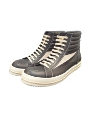 Baskets montantes Noir Blanc cuir High Vintage Sneaks Rick Owens Homme RU01E 5896 LCOLVS 911 Boutique Strasbourg shoes