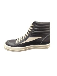 Baskets montantes Noir Blanc cuir High Vintage Sneaks Rick Owens Homme RU01E 5896 LCOLVS 911 Boutique Strasbourg shoes