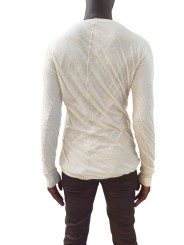  T-shirt double manches longues Naturel Ecru Rick Owens Homme RUO1E 5257 UC 21 Strasbourg Boutique Online Créateur Mode