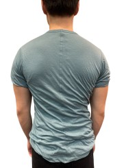 T-shirt double manches courtes Bleu Mouthwash Rick Owens Homme RU01E 5256 UC 66 Strasbourg Boutique Online Créateur Mode