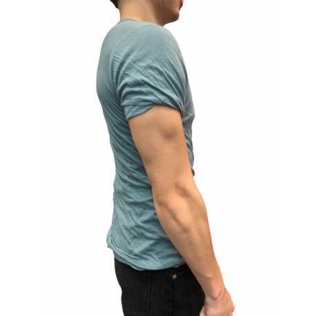 T-shirt double manches courtes Bleu Mouthwash Rick Owens Homme RU01E 5256 UC 66 Strasbourg Boutique Online Créateur Mode