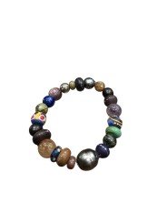 Bracelet Miguel perles Tahiti Turquoise ébène Chaman Saphir TFW24-13 Catherine Michiels Bijoux Jewelery Boutique Strasbourg