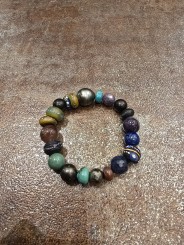 Bracelet Miguel perles Tahiti Turquoise ébène Chaman Saphir TFW24-13 Catherine Michiels Bijoux Jewelery Boutique Strasbourg