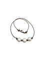 Collier 3 perles d’Eau blanches Perles or 14kt Claps Diamants TFW24-49 Catherine Michiels Bijoux Boutique Strasbourg