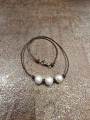 Collier 3 perles d’Eau blanches Perles or 14kt Claps Diamants TFW24-49 Catherine Michiels Bijoux Boutique Strasbourg