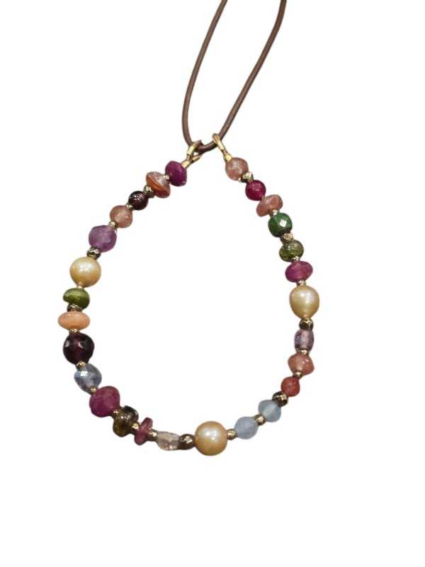 Bracelet Bella Moon hématite saphir rubis perles de Tahiti tourmaline FW24-71 Catherine Michiels Bijou Boutique Strasbourg
