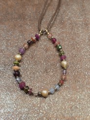 Bracelet Bella Moon hématite saphir rubis perles de Tahiti tourmaline FW24-71 Catherine Michiels Bijou Boutique Strasbourg