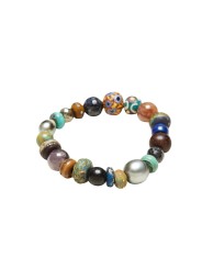 Bracelet Miguel perles Tahiti Turquoise ébène Chaman Saphir TFW24-13 Catherine Michiels Bijoux Jewelery Boutique Strasbourg