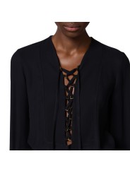 Tunique Noire decoleté lacets CA003 5469 110 Elisabetta Franchi