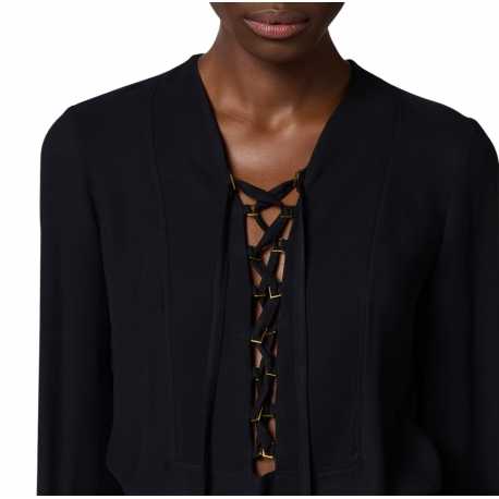 Tunique Noire decoleté lacets CA003 5469 110 Elisabetta Franchi