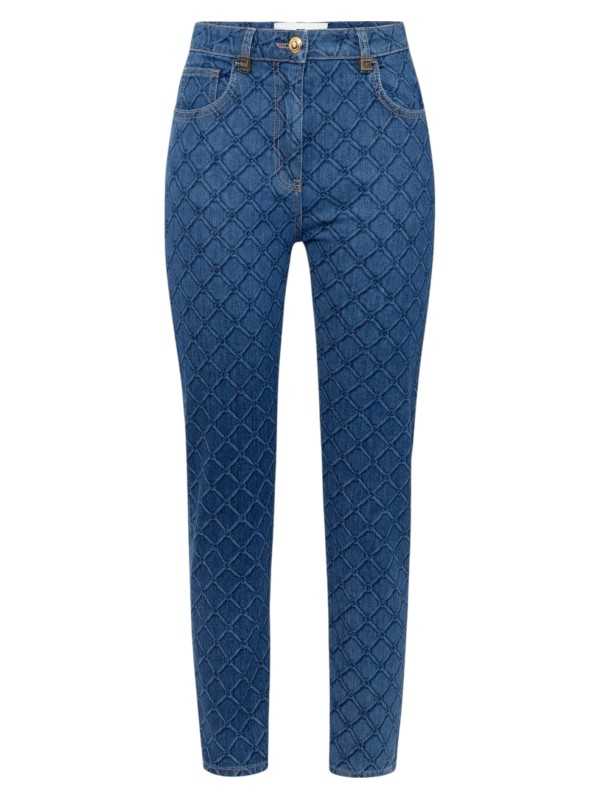 Jeans brut logo slim Blue Vintage Coton stretch PJ95N 139 Elisabetta Franchi Femme boutique Strasbourg vêtement mode