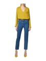 Jeans brut logo slim Blue Vintage Coton stretch PJ95N 139 Elisabetta Franchi Femme boutique Strasbourg vêtement mode
