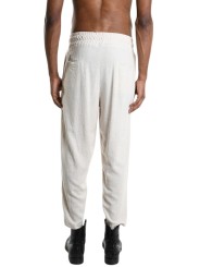 Pantalon lin viscose lèger Ecru boutons avant bas M1012 La Haine Inside Us Homme Boutique Strasbourg avant garde mode