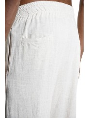 Pantalon lin viscose lèger Ecru boutons avant bas M1012 La Haine Inside Us Homme Boutique Strasbourg avant garde mode