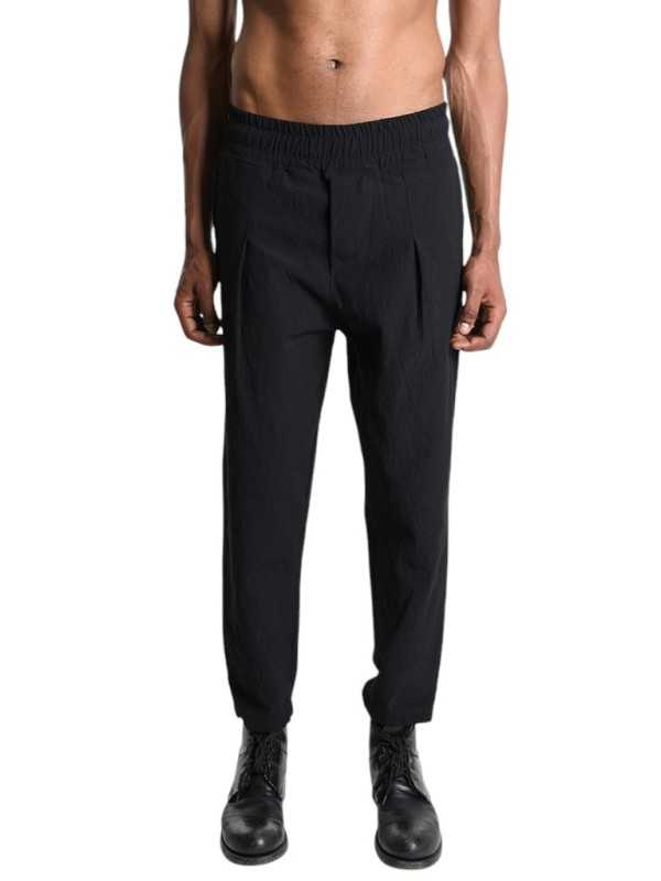 Pantalon taille élastique pince basse coton viscose Noir M1014 La Haine Inside Us Homme Boutique Strasbourg Online Mode 
