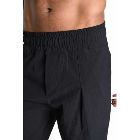 Pantalon taille élastique pince basse coton viscose Noir M1014 La Haine Inside Us Homme Boutique Strasbourg Online Mode 
