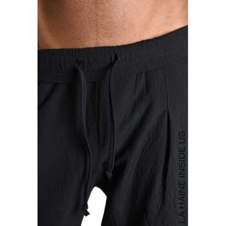 Pantalon taille élastique pince basse coton viscose Noir M1014 La Haine Inside Us Homme Boutique Strasbourg Online Mode 
