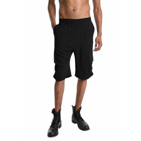 Bermuda noir rayé blanc plissé côté viscose M1068 La Haine Inside Us Homme Boutique Strasbourg Online Mode Créateur