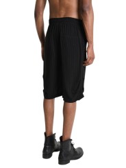 Bermuda noir rayé blanc plissé côté viscose M1068 La Haine Inside Us Homme Boutique Strasbourg Online Mode Créateur