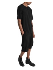 Bermuda noir rayé blanc plissé côté viscose M1068 La Haine Inside Us Homme Boutique Strasbourg Online Mode Créateur