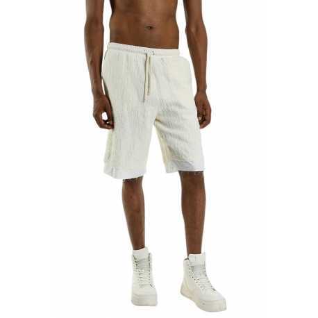 Bermuda écru double gaz de coton lin M1083 La Haine Inside Us Homme Boutique Strasbourg Online Mode Créateur 