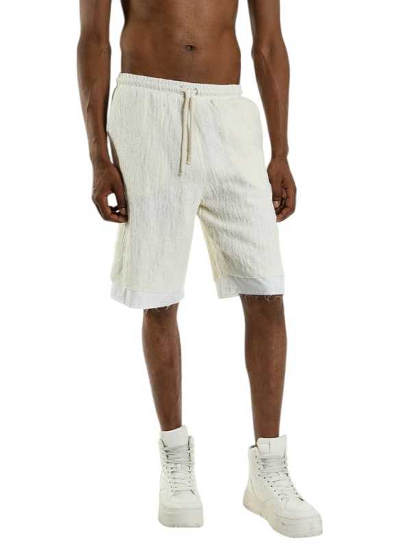 Bermuda écru double gaz de coton lin M1083 La Haine Inside Us Homme Boutique Strasbourg Online Mode Créateur 