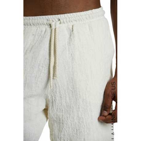 Bermuda écru double gaz de coton lin M1083 La Haine Inside Us Homme Boutique Strasbourg Online Mode Créateur 