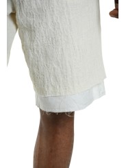 Bermuda écru double gaz de coton lin M1083 La Haine Inside Us Homme Boutique Strasbourg Online Mode Créateur 