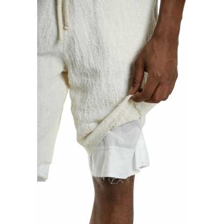 Bermuda écru double gaz de coton lin M1083 La Haine Inside Us Homme Boutique Strasbourg Online Mode Créateur 