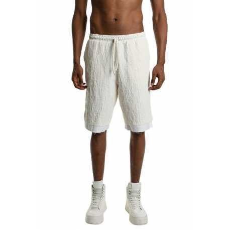 Bermuda écru double gaz de coton lin M1083 La Haine Inside Us Homme Boutique Strasbourg Online Mode Créateur 