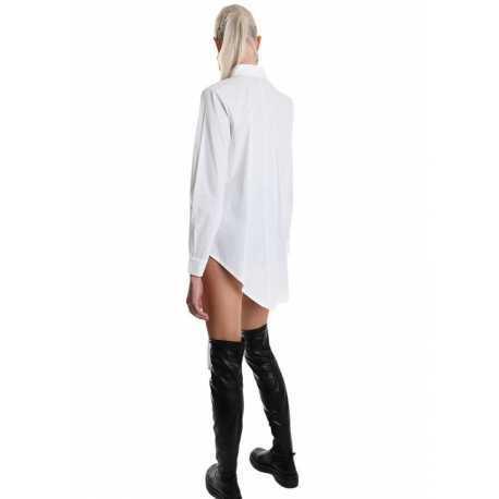 Chemise Popeline de coton asymétrique Blanc LW913 La Haine Inside Us Femme Boutique Online Strasbourg fashion avantgarde 