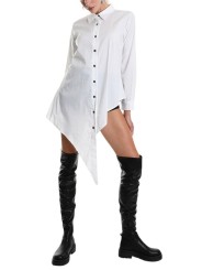Chemise Popeline de coton asymétrique Blanc LW913 La Haine Inside Us Femme Boutique Online Strasbourg fashion avantgarde 