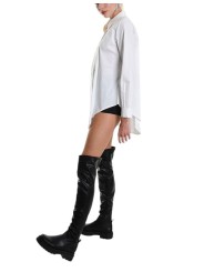 Chemise Popeline de coton asymétrique Blanc LW913 La Haine Inside Us Femme Boutique Online Strasbourg fashion avantgarde 